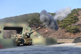 Korean K9 artillery Return Firing