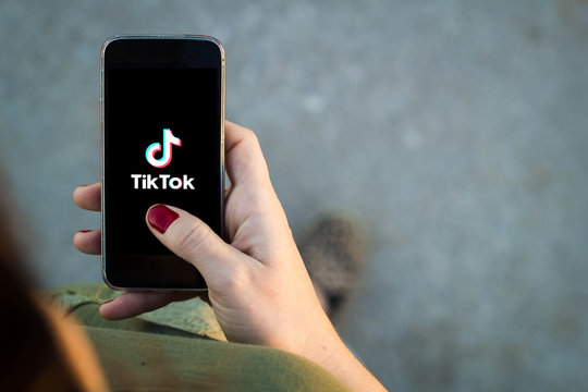 Woman on the popular social media app TikTok