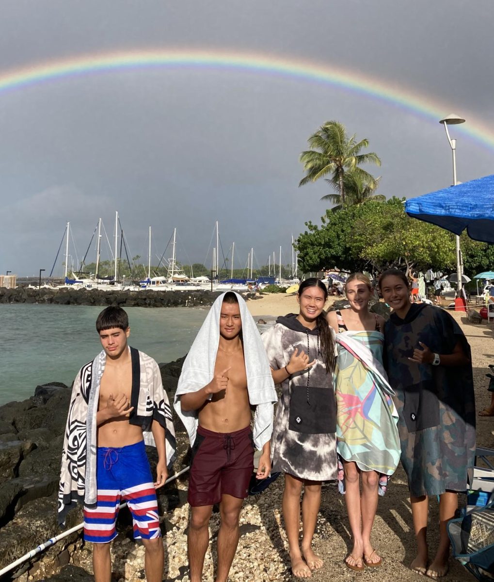 Kaiser Surf Club members after competing in a heat