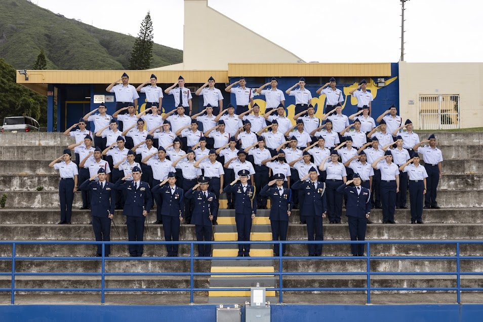 Kaiser AFJROTC Cadets After a Successful Inspection. 